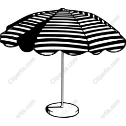 Black and White Striped Beach Umbrella
