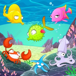 Underwater Adventure: Cartoon Marine Life