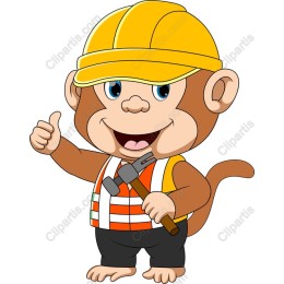 Adorable Construction Monkey