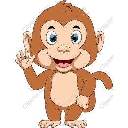 Cheerful Cartoon Monkey