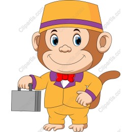 Charming Cartoon Monkey with Briefcase