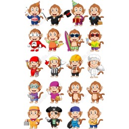 Monkey Clipart Bundle - 20 Unique