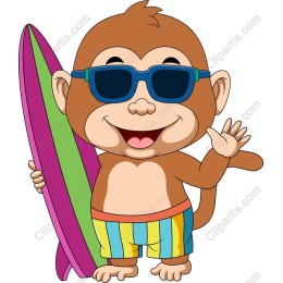 Playful Surfing Monkey work