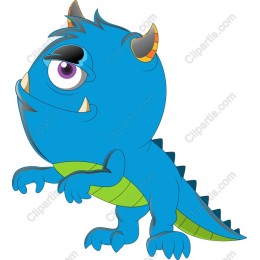 Whimsical Blue Monster