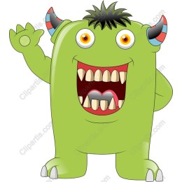 Lively Playful Green Monster