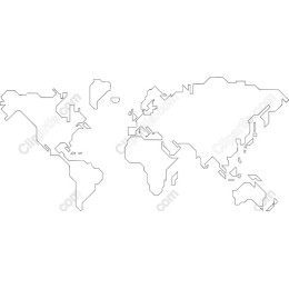 Minimalist World Map Outline for Creative Projects
