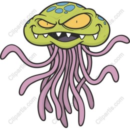 Vibrant Cartoon Jellyfish
