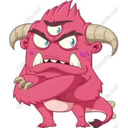 Whimsical Three-Eyed Pink Monster