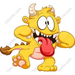 Playful Yellow Cartoon Monster