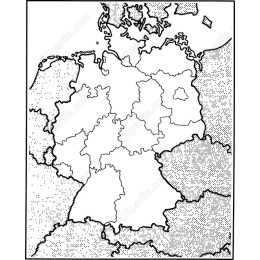 Artistic Map of Germany in Black and White