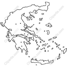 Elegant Outline Map of Greece