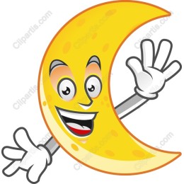 Cheerful Cartoon Moon