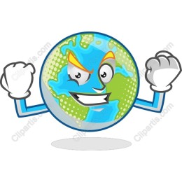 Cheerful Cartoon Earth