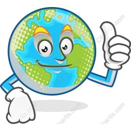 Cheerful Cartoon Earth