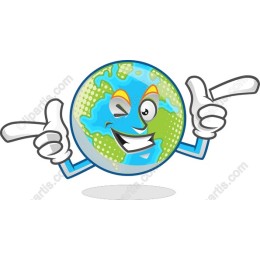 Cheerful Cartoon Globe