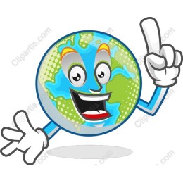 Cheerful Cartoon Earth Character