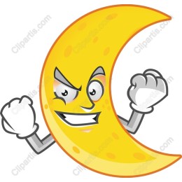 Cheerful Cartoon Moon