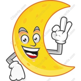 Cheerful Cartoon Moon