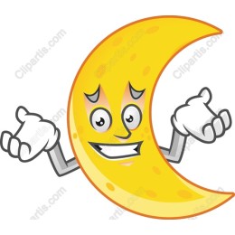 Cheerful Moon Character
