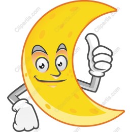 Whimsical Cartoon Moon