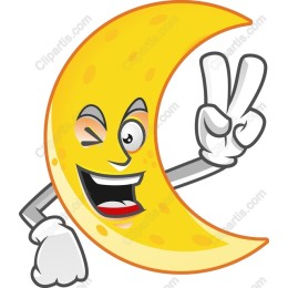 Cheerful Moon Character