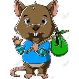 Whimsical Cartoon Rat
