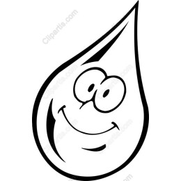 Cheerful Water Droplet Cartoon