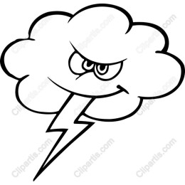 Mischievous Cloud with Lightning Bolt