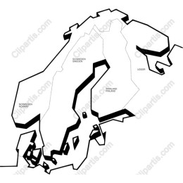 Scandinavian Region Outline Map