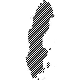 Stylized Striped Map of Sweden