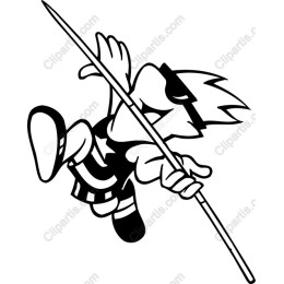 Dynamic Sporty Character with Spear