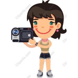 Cheerful Girl with Camera