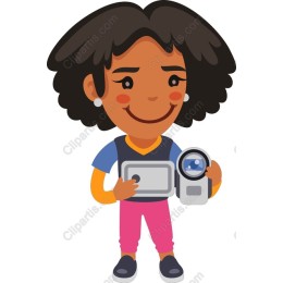Playful Girl with Video Camera