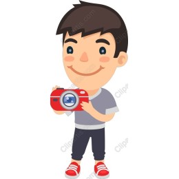 Happy Boy with Camera