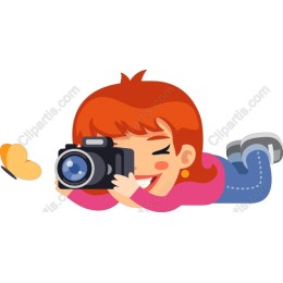 Cheerful Girl with Camera