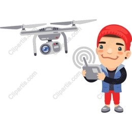 Cheerful Boy with Drone