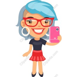 Trendy Selfie-Taking Cartoon Character