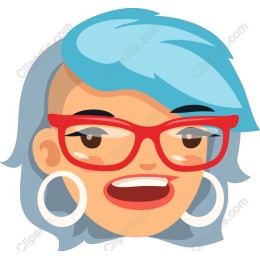 Vibrant Blue-Haired Character