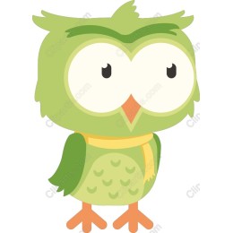 Whimsical Green Owl