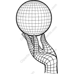 Wireframe Hand Holding Globe