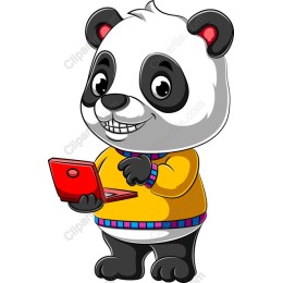 Playful Panda with Laptop
