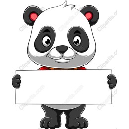 Panda Holding Blank Sign