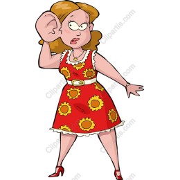 Playful Curious Character in Floral Dress