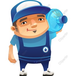 Cheerful Water Delivery Worker