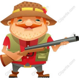 Cheerful Hunter Cartoon
