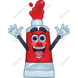 Cheerful Paint Tube Character