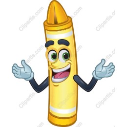 Whimsical Yellow Crayon Character