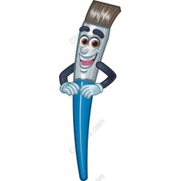 Cheerful Paintbrush Character