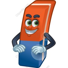 Cheerful Cartoon Eraser Character
