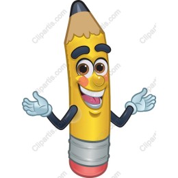 Cheerful Pencil Character